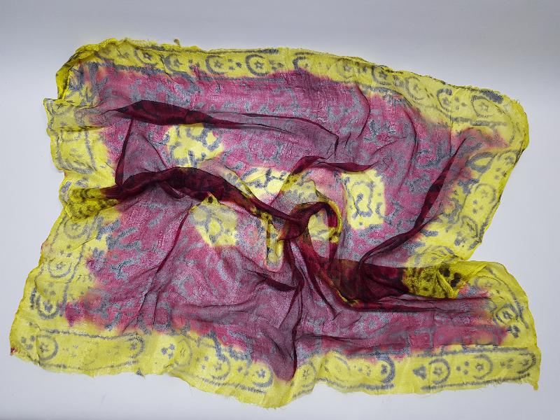 OSMANLI DÖNEMİ AY YILDIZLI İPEK BAŞ ÖRTÜSÜ - BÜRÜMCÜK