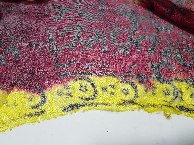 OSMANLI DÖNEMİ AY YILDIZLI İPEK BAŞ ÖRTÜSÜ - BÜRÜMCÜK