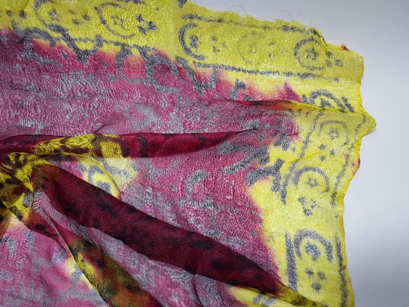 OSMANLI DÖNEMİ AY YILDIZLI İPEK BAŞ ÖRTÜSÜ - BÜRÜMCÜK