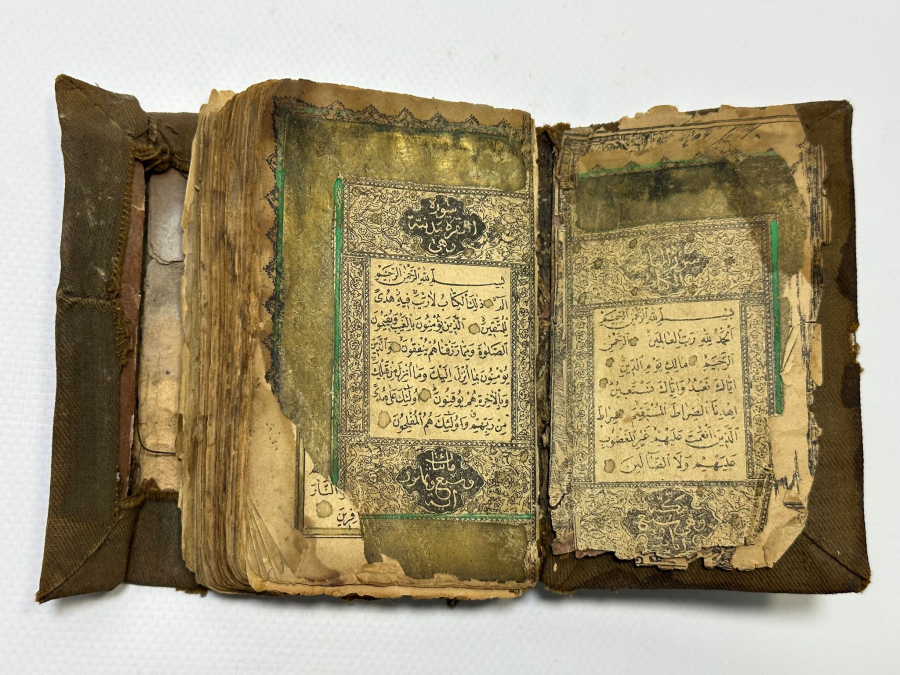 OSMANLI DÖNEMİ KABE VE MESCİDİ NEBİ RESİMLİ NADİR KUR'AN-I KERİM