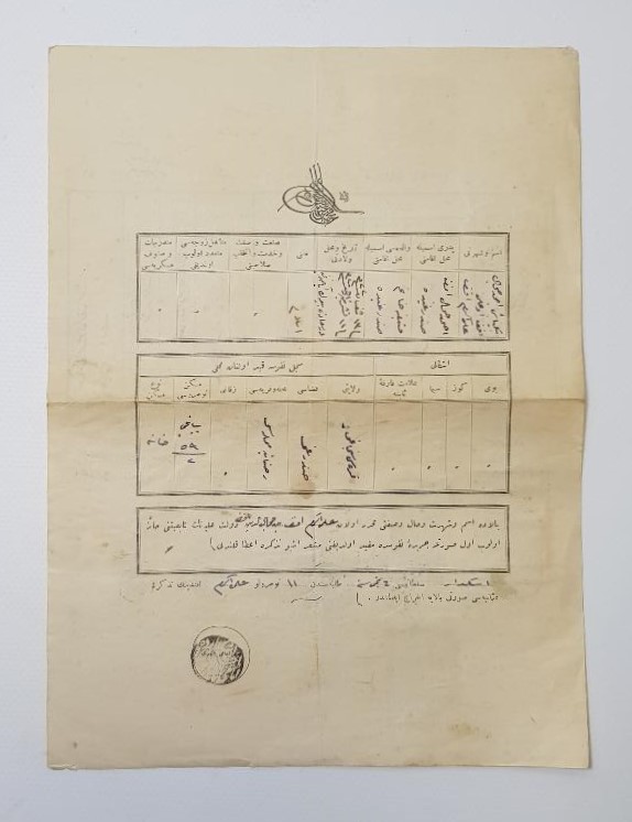 OSMANLI DÖNEMİ TUĞRALI İLKOKUL DİPLOMASI 