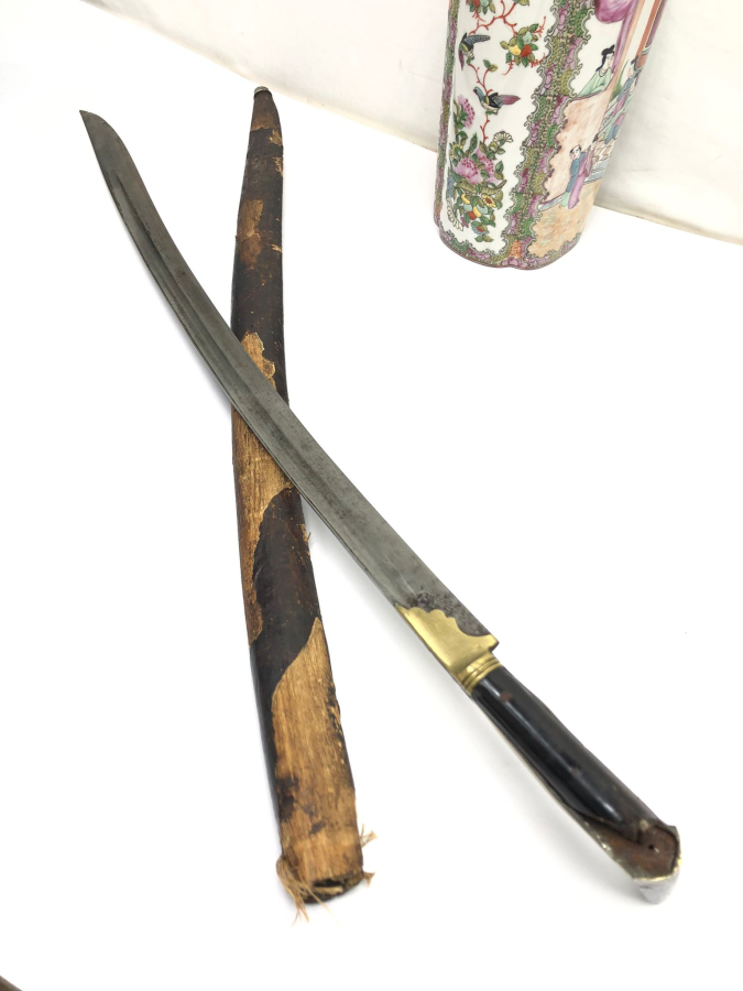 OSMANLI DÖNEMİ ÜZERİ YAZILI YENİÇERİ YATAĞAN KILIÇ