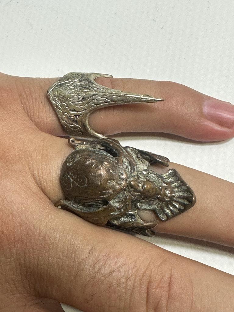 İKİ ADET METALCİ MOTORCU YÜZÜĞÜ