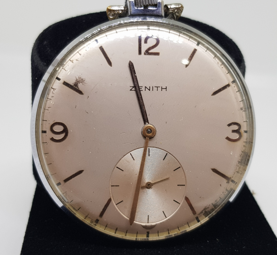 ZENİTH MARKA ÇİL KONDİSYONDA ANTİKA KURMALI SMOKİN CEP SAATİ