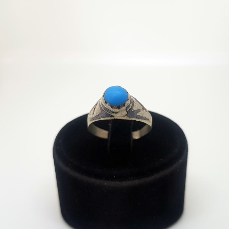 OSMANLI DÖNEMİ SAVATLI GÜMÜŞ GÖZ FİGÜRLÜ NAZAR YÜZÜĞÜ