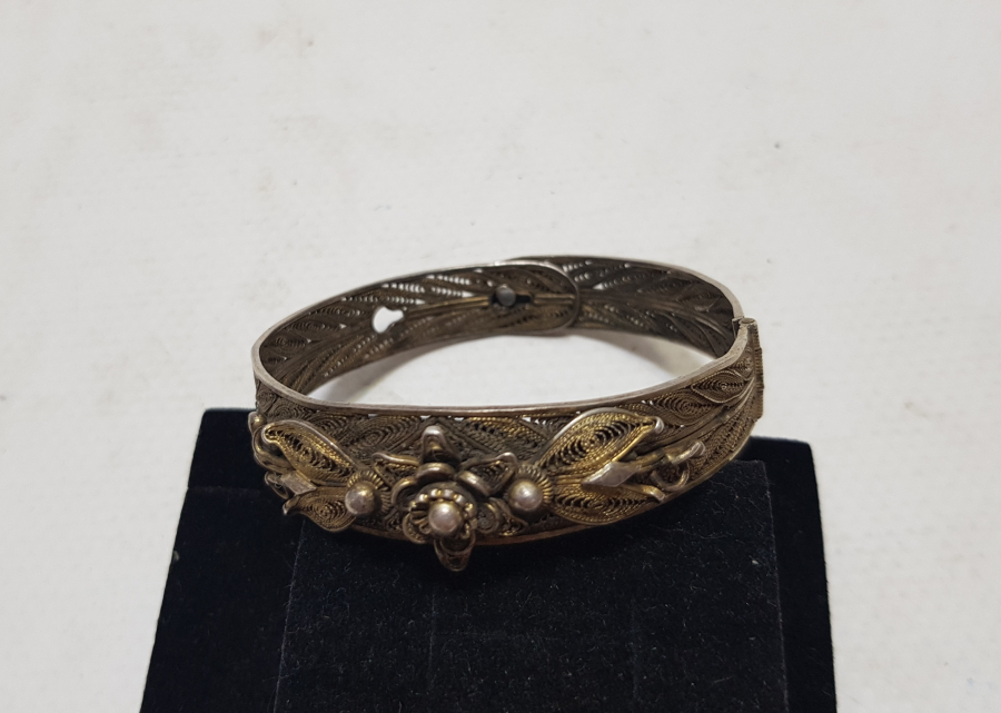 OSMANLI DÖNEMİ TELKARİ İŞÇİLİKLİ ÖZEL YAPIM BİLEZİK