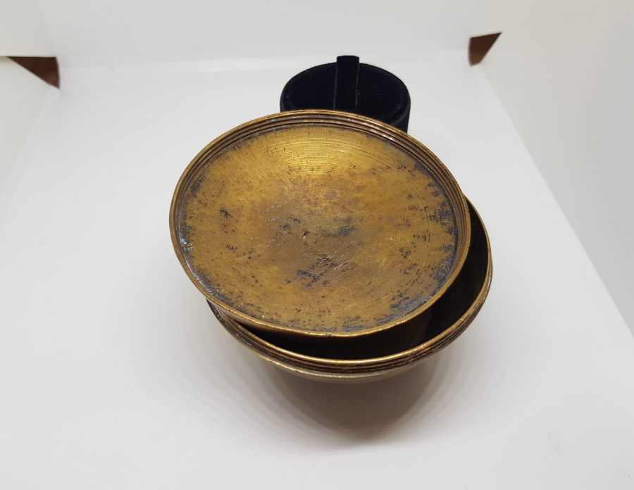 OSMANLI DÖNEMİ NADİR FORMDA SÜLEYMANİYE İŞİ KAPAKLI KINA TASI