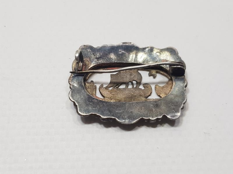 OSMANLI DÖNEMİ ÜZERİ YELKENLİ ALTIN VE GÜMÜŞ BROŞ 