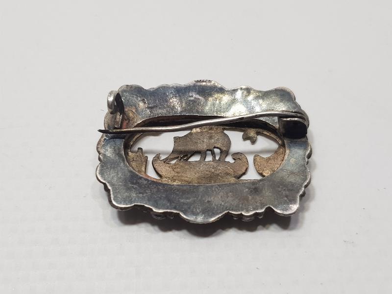 OSMANLI DÖNEMİ ÜZERİ YELKENLİ ALTIN VE GÜMÜŞ BROŞ 