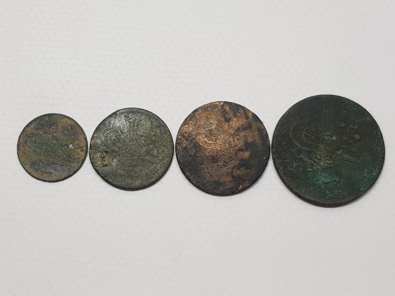 OSMANLI DÖNEMİ 40-20-10-5 PARA BAKIR MADENİ PARA SETİ