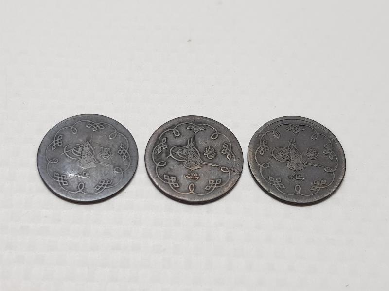 SULTAN ABDÜLHAMİD DÖNEMİ 3 ADET GÜMÜŞ KARAKURUŞ 5 PARA