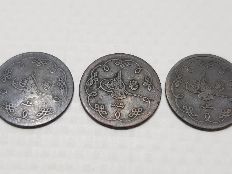 SULTAN ABDÜLHAMİD DÖNEMİ 3 ADET GÜMÜŞ KARAKURUŞ 5 PARA