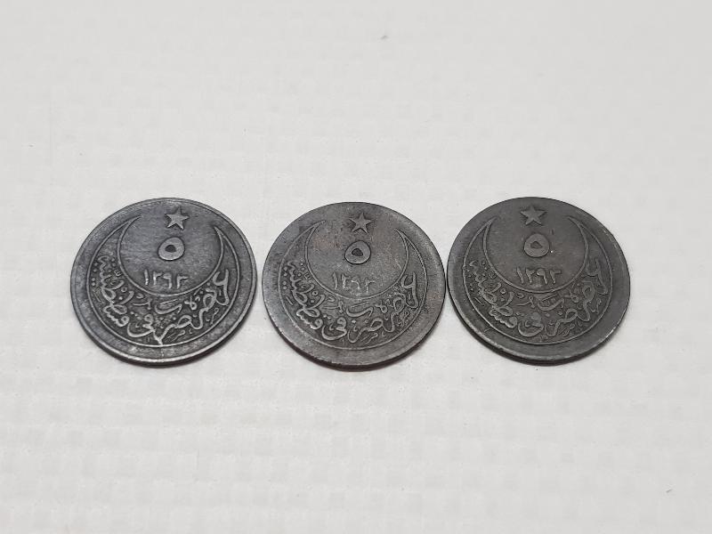 SULTAN ABDÜLHAMİD DÖNEMİ 3 ADET GÜMÜŞ KARAKURUŞ 5 PARA