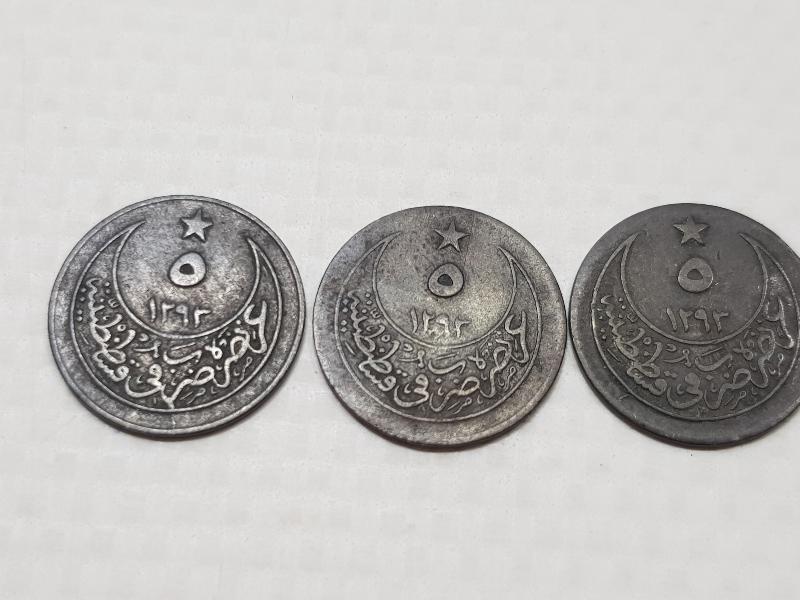 SULTAN ABDÜLHAMİD DÖNEMİ 3 ADET GÜMÜŞ KARAKURUŞ 5 PARA