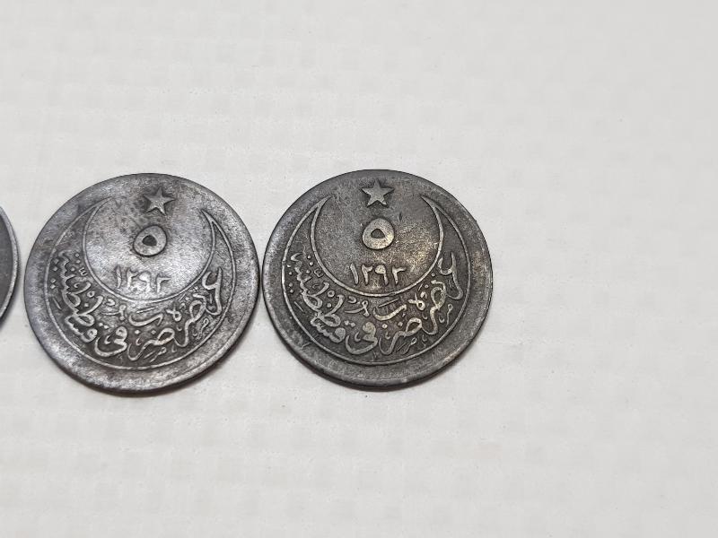 SULTAN ABDÜLHAMİD DÖNEMİ 3 ADET GÜMÜŞ KARAKURUŞ 5 PARA