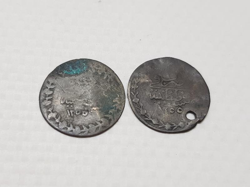 SULTAN ABDÜLMECİD DÖNEMİ İKİ ADET 1/4 ÇEYREK KURUŞ GÜMÜŞ PARA