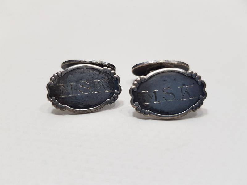 ANTİKA MSK İNSİYALLİ GÜMÜŞ KOL DÜĞMESİ