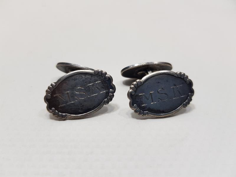 ANTİKA MSK İNSİYALLİ GÜMÜŞ KOL DÜĞMESİ