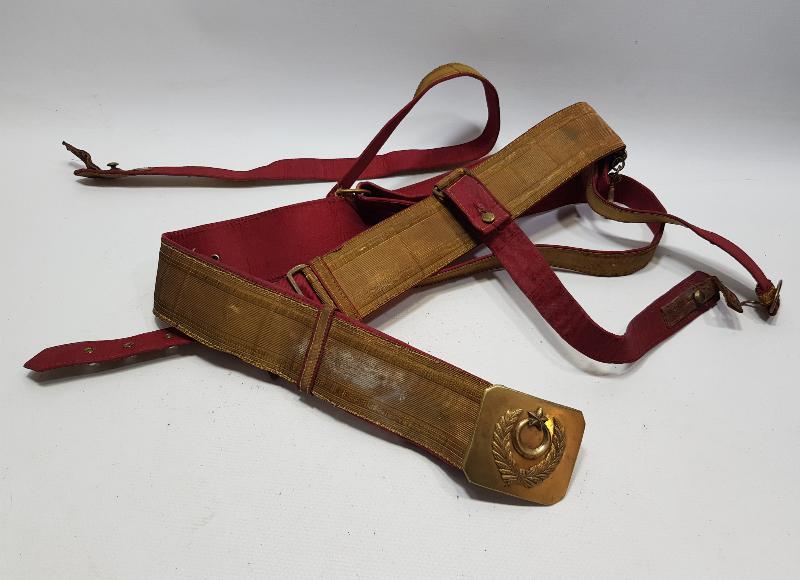 OSMANLI DÖNEMİ ALTIN SIRMA İŞLEMELİ SUBAY KEMERİ