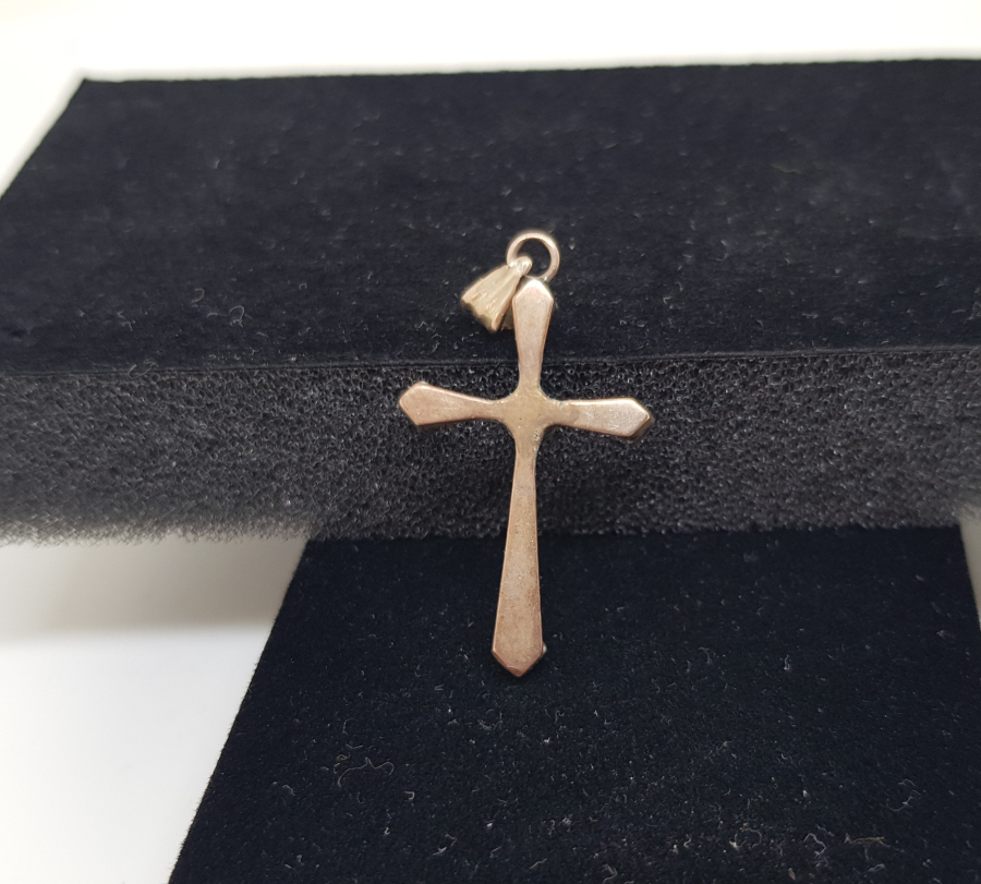 ALTIN ÜZERİ ELMAS TAŞLARLA SÜSLÜ OSMANLI DÖNEMİ HAÇ FORMLU KOLYE UCU