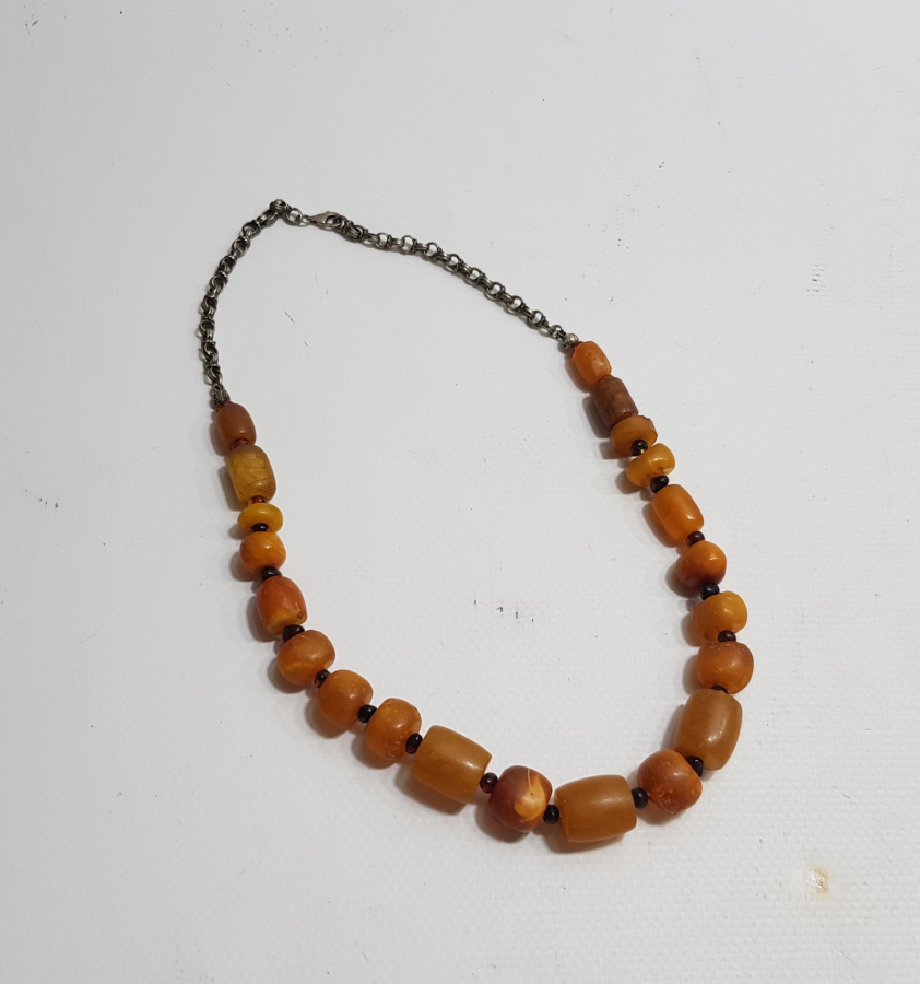 AŞIK ZİNCİRİYLE ERKEN DÖNEM OSMANLI DAMLA KEHRİBAR GERDANLIK