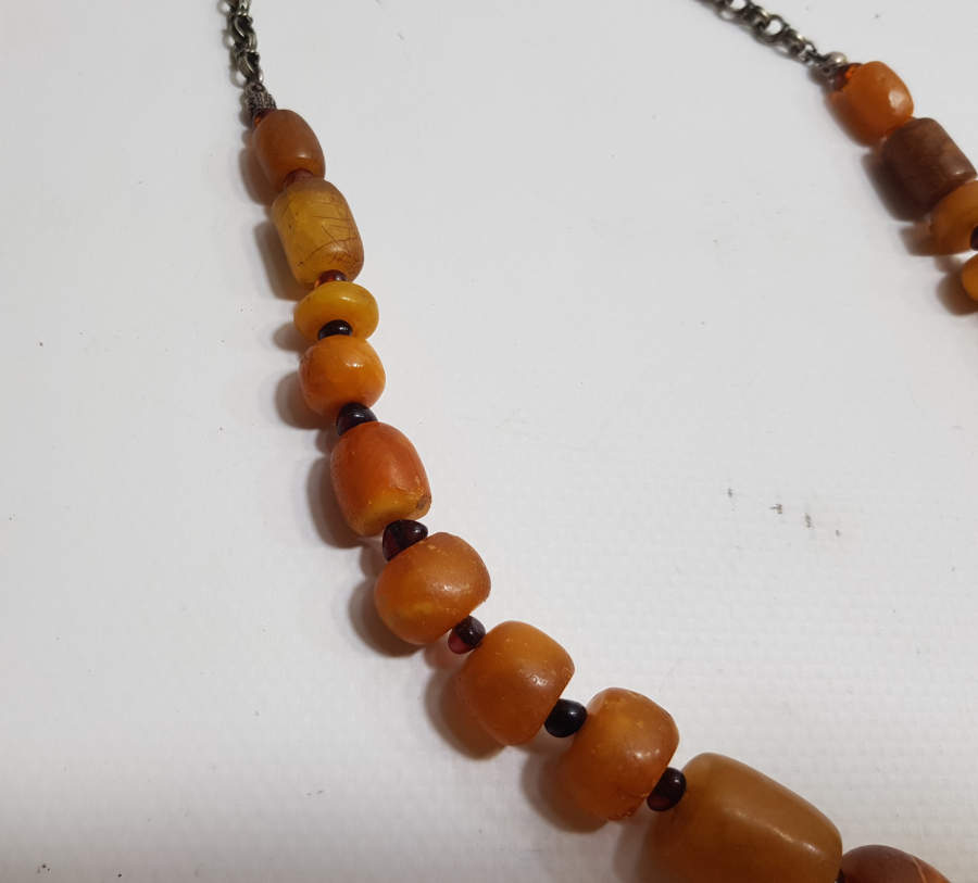 AŞIK ZİNCİRİYLE ERKEN DÖNEM OSMANLI DAMLA KEHRİBAR GERDANLIK