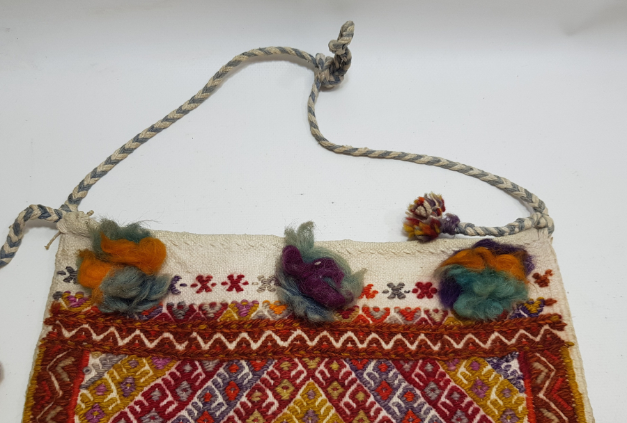 OSMANLI DÖNEMİ BOŞ BAŞI MOTİFLİ EL DOKUMA ÇOBAN AZIKLIĞI