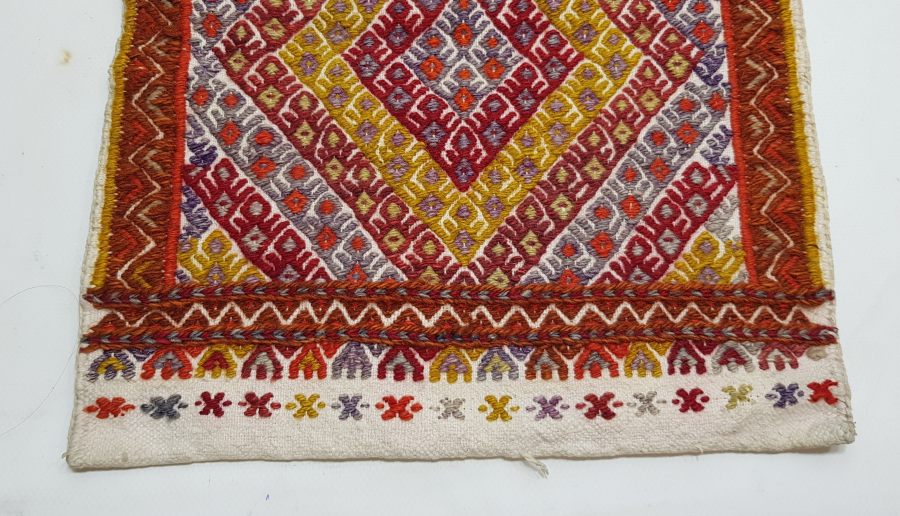 OSMANLI DÖNEMİ BOŞ BAŞI MOTİFLİ EL DOKUMA ÇOBAN AZIKLIĞI