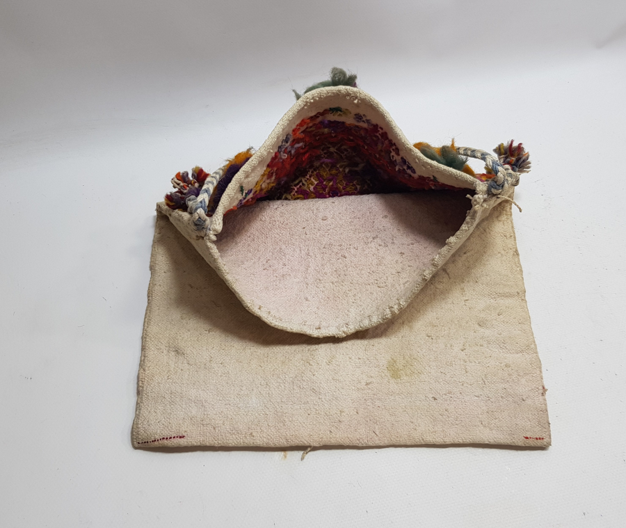 OSMANLI DÖNEMİ BOŞ BAŞI MOTİFLİ EL DOKUMA ÇOBAN AZIKLIĞI