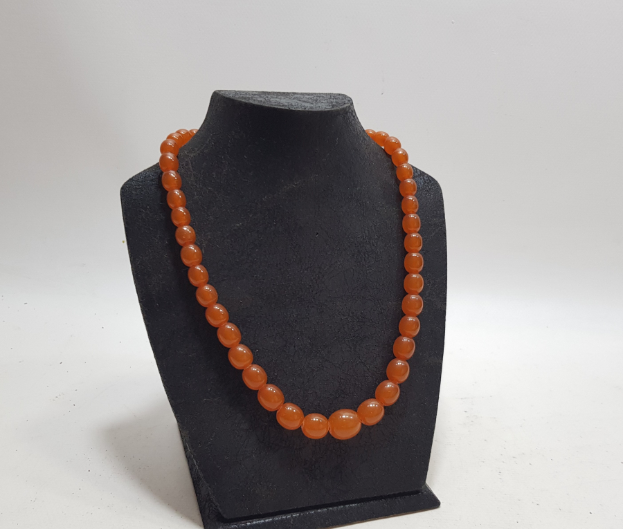 OSMANLI DÖNEMİ BÜYÜK HABBELİ SECCAR DAMLA KEHRİBAR GERDANLIK