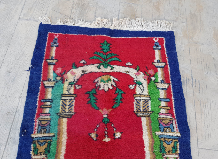 OSMANLI DÖNEMİ EL DOKUMA MİHRAPLI HALI SECCADE