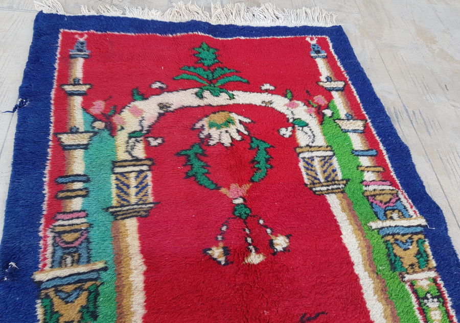 OSMANLI DÖNEMİ EL DOKUMA MİHRAPLI HALI SECCADE