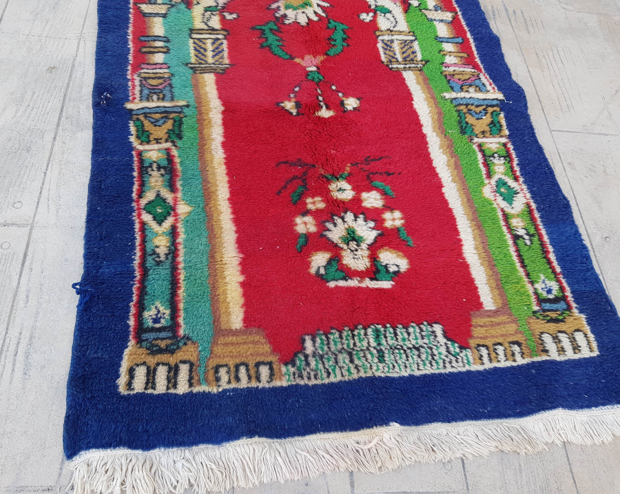 OSMANLI DÖNEMİ EL DOKUMA MİHRAPLI HALI SECCADE