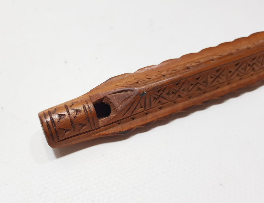 OSMANLI DÖNEMİ EL OYMA İŞÇİLİKLİ AHŞAP ÇOBAN KAVALI