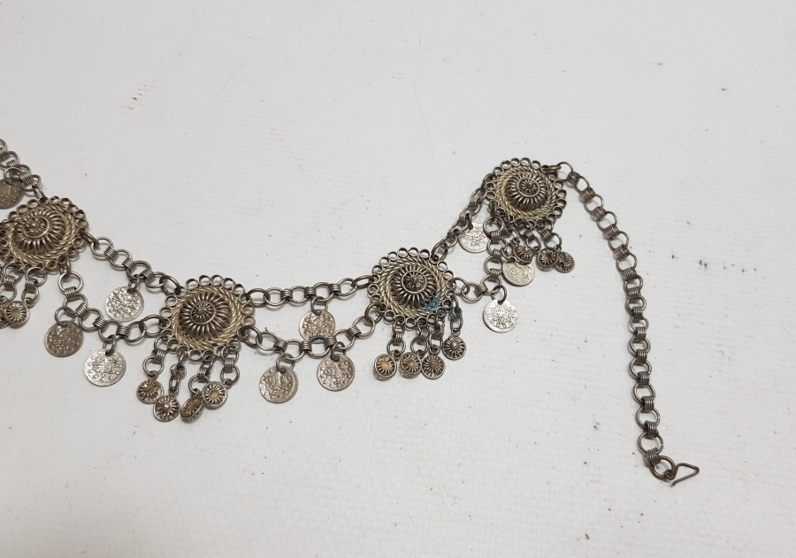 OSMANLI DÖNEMİ NADİR FORMDA GÜLLÜ GELİN ALINLIĞI