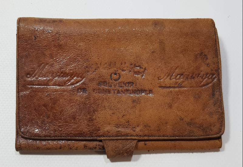 OSMANLICA VE FRANSIZCA YAZILI DERİ CÜZDAN