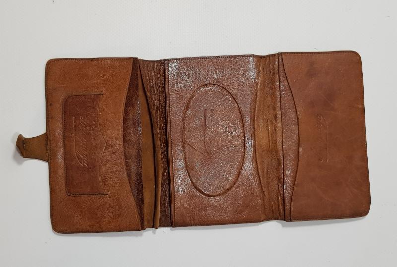 OSMANLICA VE FRANSIZCA YAZILI DERİ CÜZDAN