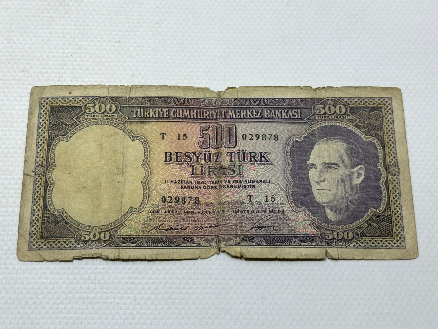 5. EMİSYON 500 LİRA KAĞIT PARA