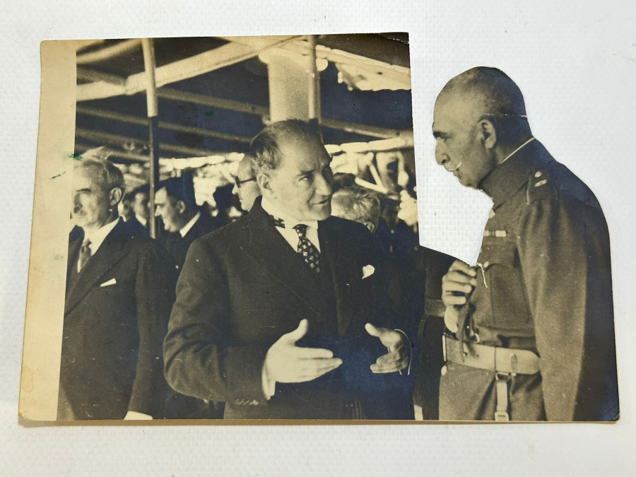 ATATÜRK VE İRAN ŞAHI RIZA PEHLEVİ ORJİNAL FOTOĞRAF