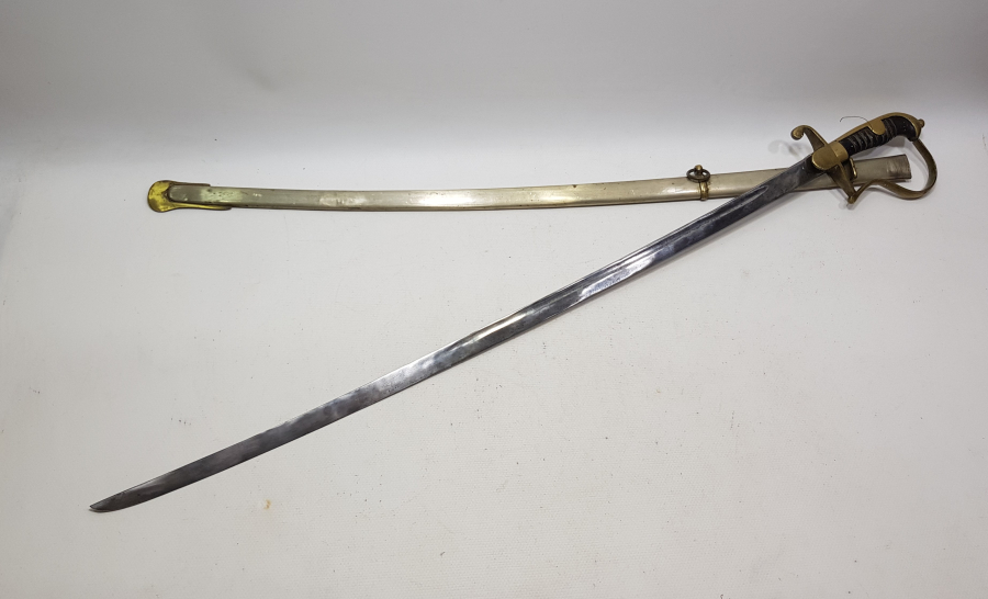 1. DÜNYA SAVAŞI DÖNEMİ BOYNUZ SAPLI VE AY YILDIZLI OSMANLI HAFİF SÜVARİ KILICI