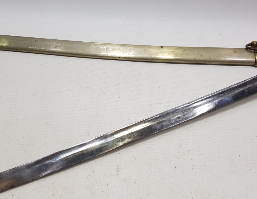 1. DÜNYA SAVAŞI DÖNEMİ BOYNUZ SAPLI VE AY YILDIZLI OSMANLI HAFİF SÜVARİ KILICI