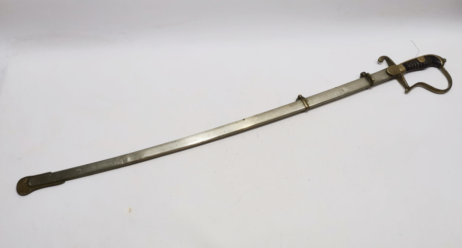 1. DÜNYA SAVAŞI DÖNEMİ BOYNUZ SAPLI VE AY YILDIZLI OSMANLI HAFİF SÜVARİ KILICI