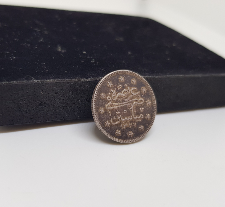 MEHMET REŞAT HAN DÖNEMİ ÇOK YÜKSEK KONDİSYONDA MANASTIR BASKI ÇOK NADİR GÜMÜŞ 2 KURUŞ