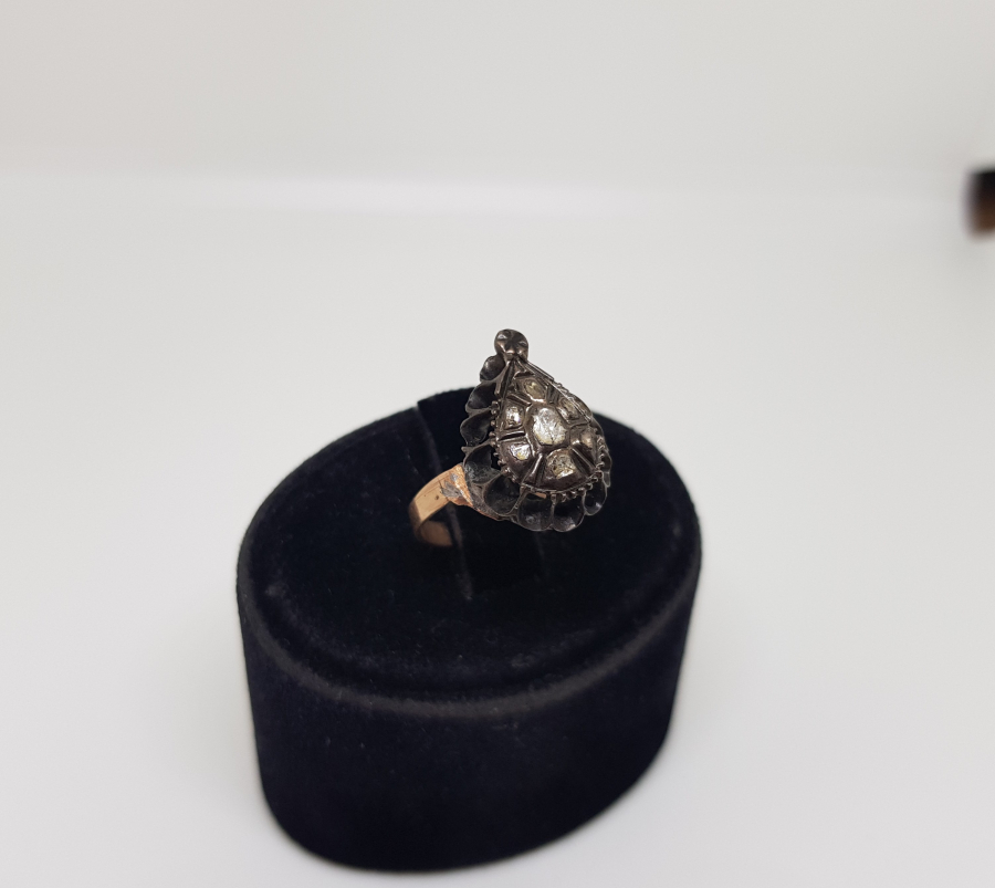 OSMANLI DÖNEMİ DAMLA MODEL ELMAS TAŞLI YÜZÜK