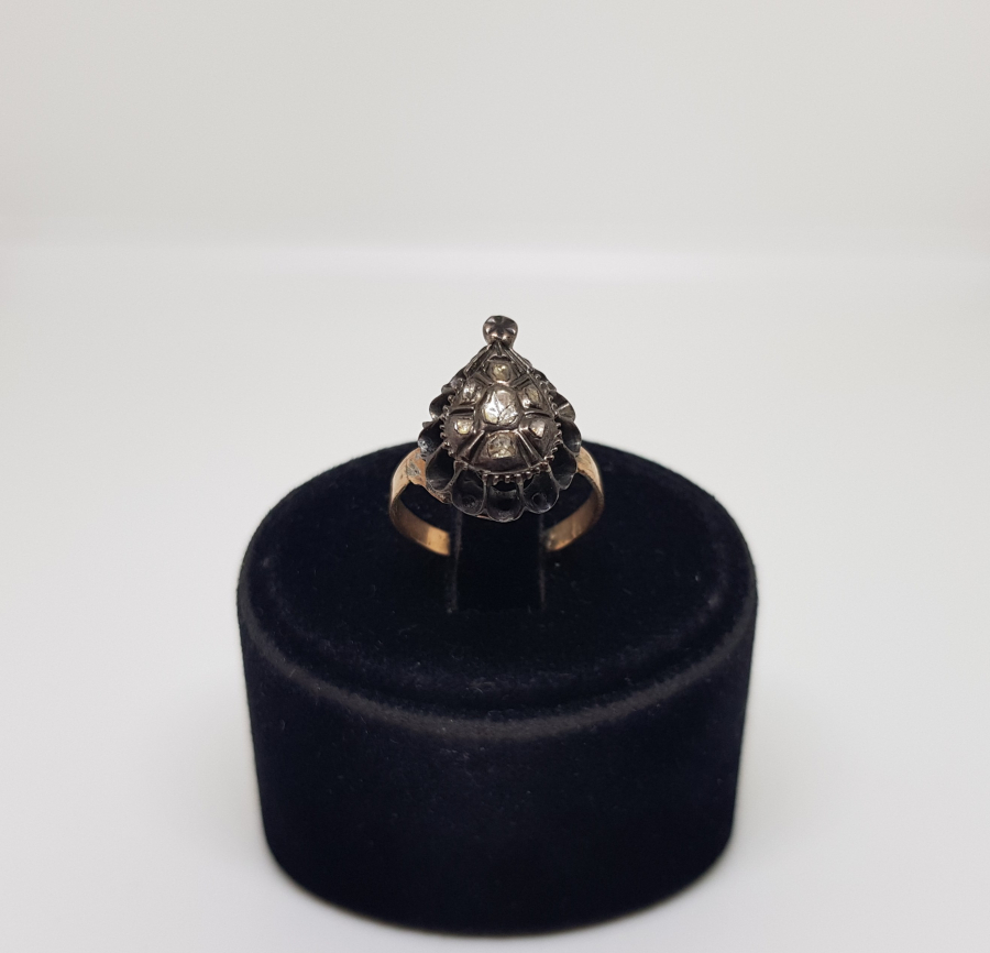 OSMANLI DÖNEMİ DAMLA MODEL ELMAS TAŞLI YÜZÜK