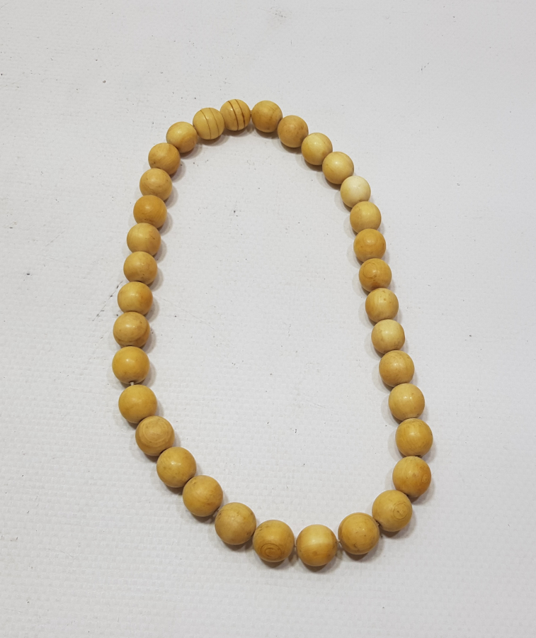 OSMANLI DÖNEMİ İRİ TANELİ FİL DİŞİ GERDANLIK - TESPİH İÇİN DE UYGUNDUR