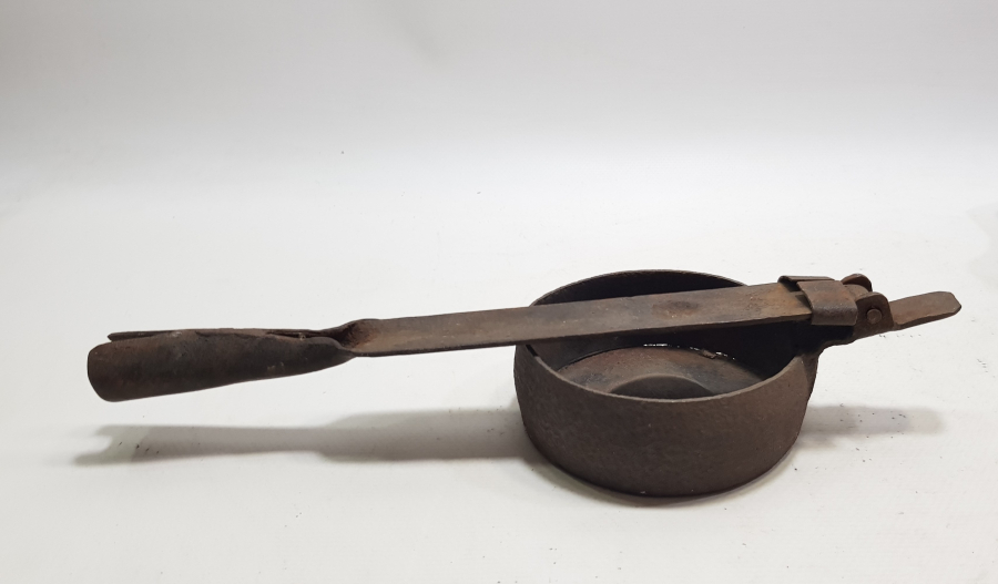 OSMANLI DÖNEMİ SAPI İŞLEMELİ KAHVE KAVURMA TAVASI