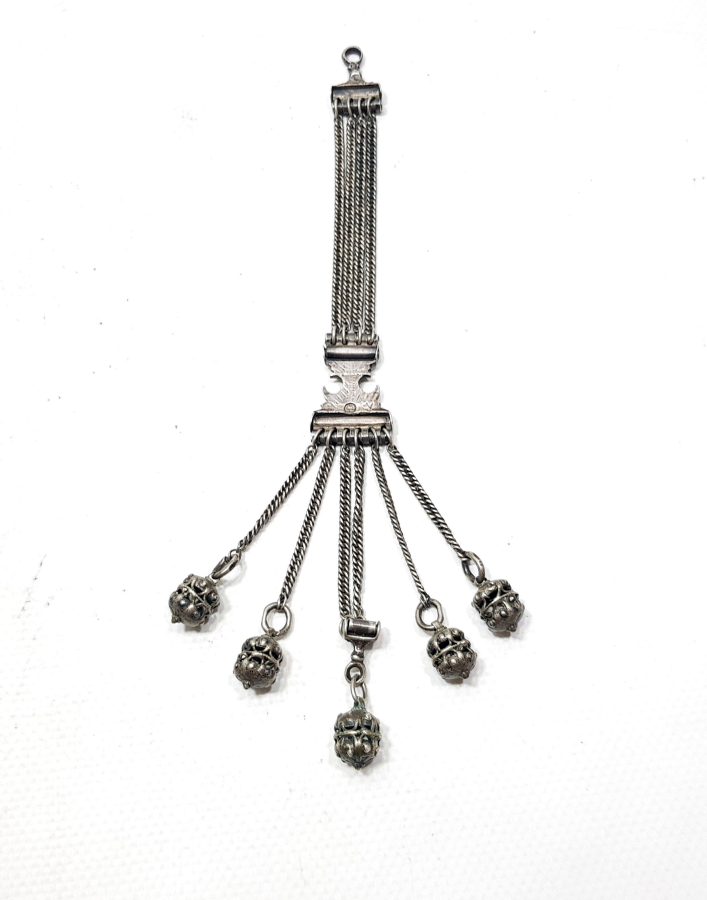 OSMANLI DÖNEMİ TUĞRALI NADİR BOYDA PRİOR CEP SAATLERİ İÇİN ÖZEL YAPILMIŞ GÜMÜŞ KÖSTEK SALLAMASI