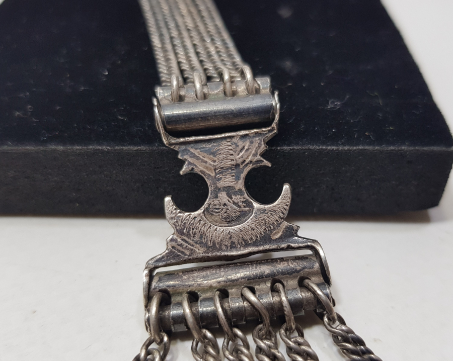 OSMANLI DÖNEMİ TUĞRALI NADİR BOYDA PRİOR CEP SAATLERİ İÇİN ÖZEL YAPILMIŞ GÜMÜŞ KÖSTEK SALLAMASI