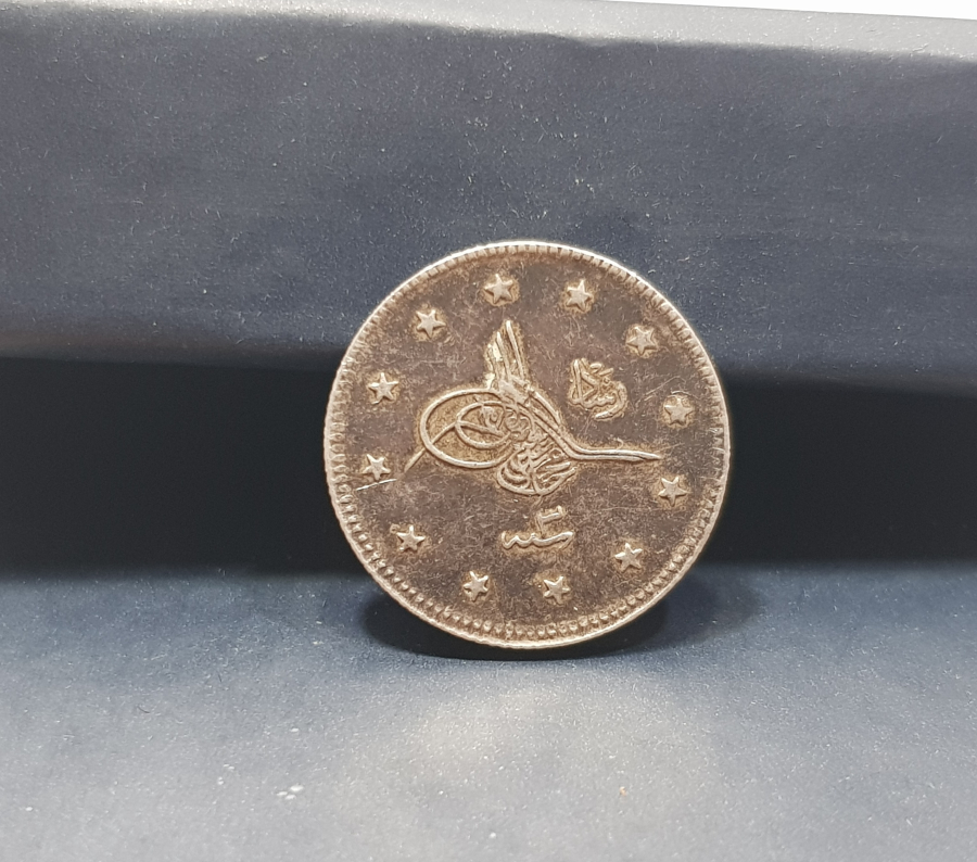 MEHMET REŞAT HAN DÖNEMİ ÇOK YÜKSEK KONDİSYONDA MANASTIR BASKI ÇOK NADİR GÜMÜŞ 2 KURUŞ